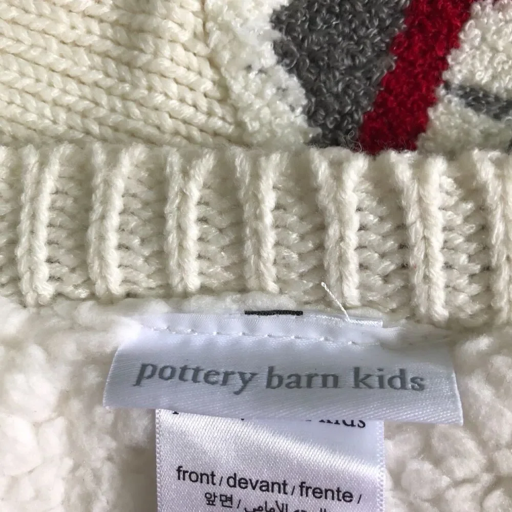 Pottery Barn Kids Baby Blanket Fleece Knit Christmas Holiday Santa Fuzzy